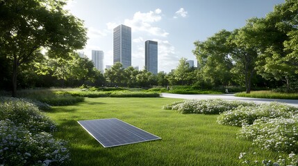 A smart business district focused on achieving a net-zero carbon footprint.