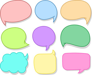 Set of colorful comic speech bubbles 
