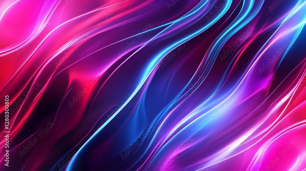 Canvas Prints waves minimalist abstract neon light pattern background