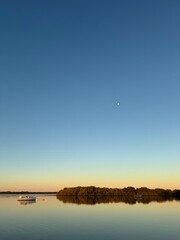 River sunset reflections