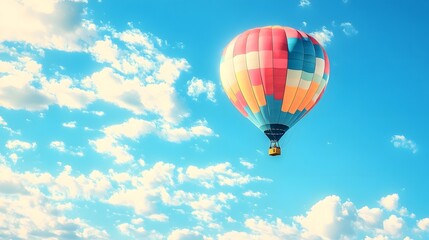 Obraz premium A colorful sounding balloon slowly rising in the blue sky