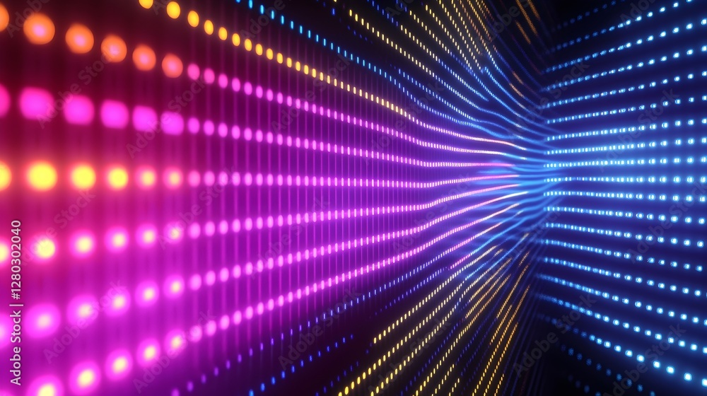 Wall mural minimalist abstract neon light pattern background