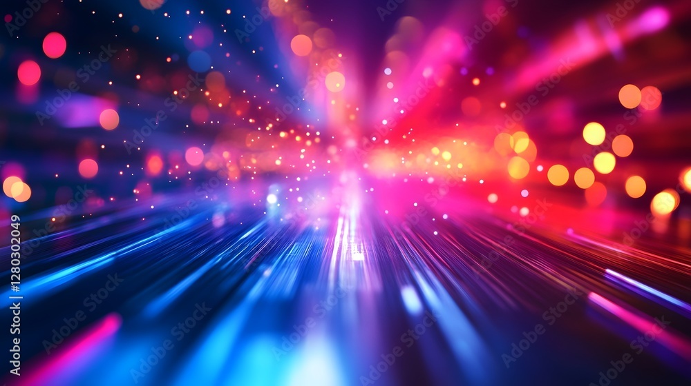 Sticker minimalist abstract neon light pattern background