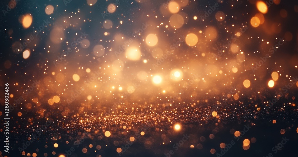 Poster beautiful abstract background with shimmering golden particles creating a magical atmosphere of ligh
