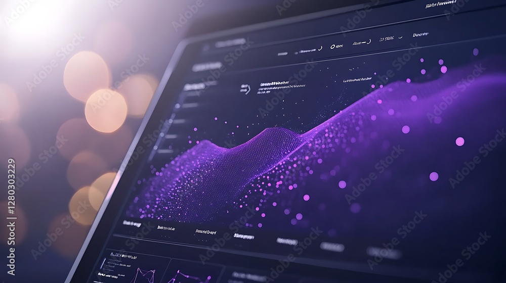 Aufkleber a vibrant dashboard showcasing real-time data streaming for 5g networks.
