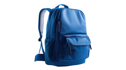 Fototapeta premium Blue backpack isolated on white background