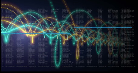 Image of digital data processing over black background
