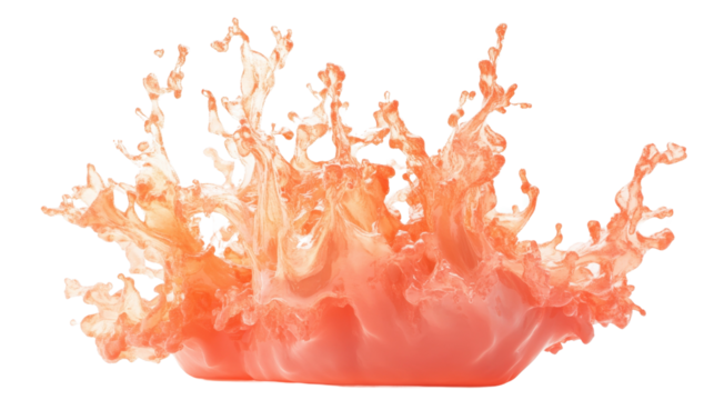 Red paint splash with a grunge and artistic design, featuring liquid drops and bold color splashes