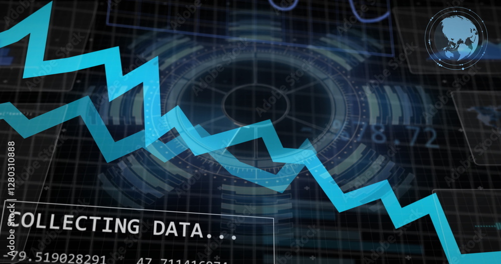 Poster image of digital data processing on black background