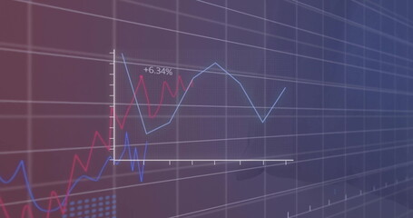 Image of digital data processing over grid background