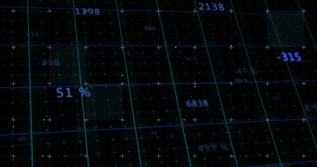 Image of digital data processing over black background