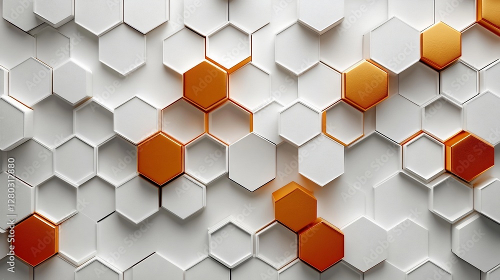 Poster abstract 3d hexagon pattern background.