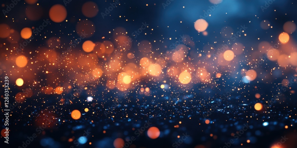Poster captivating bokeh lights with a dreamy background of glimmering particles in soft focus for abstract