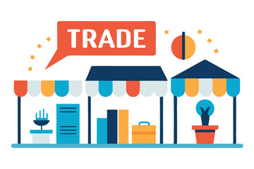 Innovative Business Products Trade Show Vector Illustration

