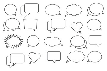 Set of speech bubble icon, chat symbol vector Illustration.