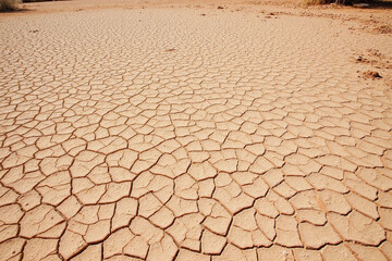 Dry cracked earth landscape with fissures soil