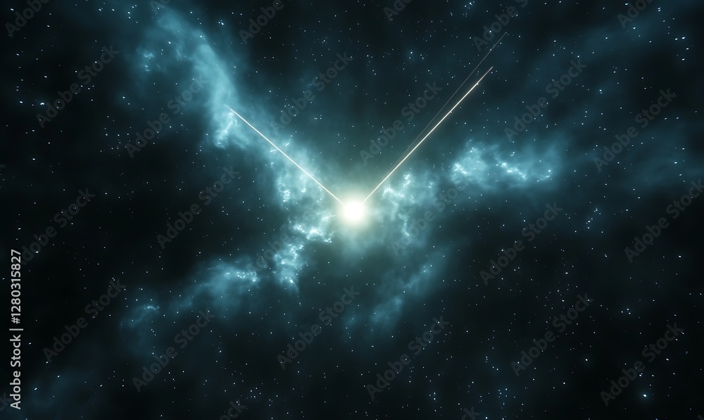 Aufkleber a time-lapse image of a rotating pulsar star showcasing its powerful emissions.