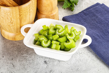 Vegan cuisine - Sliced celery stem