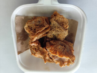 Tahu walik. Tahu walik traditional Indonesian food. Tahu walik traditional Indonesian food, in a styrofoam box.