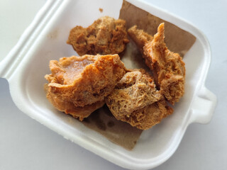 Tahu walik. Tahu walik traditional Indonesian food. Tahu walik traditional Indonesian food, in a styrofoam box.