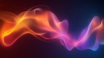 Fototapeta premium Abstract colorful wave with glowing particles.