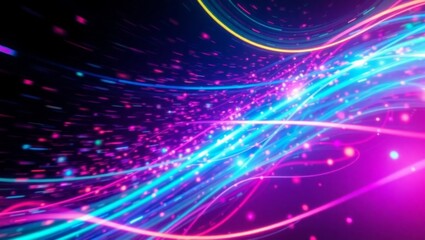 Fototapeta premium Abstract Composition of Digital Particles and Light Effects in Motion