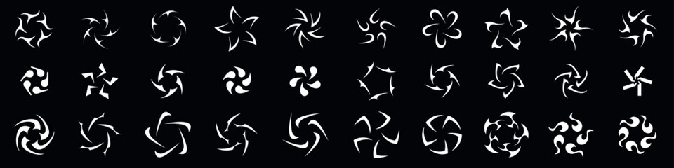 Minimalist Y2K abstract tribal symbol set.