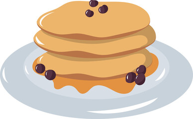 Illustration of Stack of Pancakes with Syrup