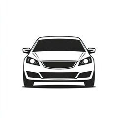 Front view of a sedan, automotive graphic design,  white background