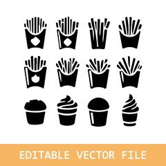 black silhouette french fries