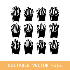 fried potatoes icon linear and silhouette vector
By kimlyicon