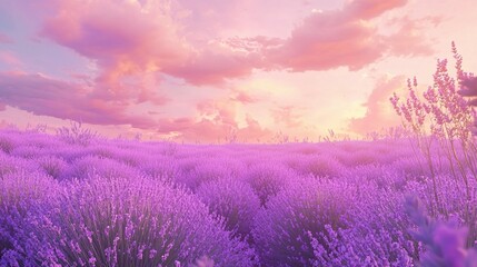 Fototapeta premium Lavender Sunset Field