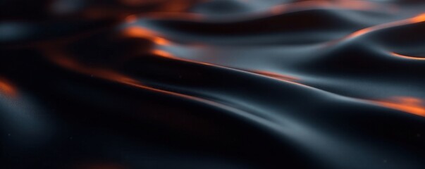 Fototapeta premium Smooth, high-gloss black plastic reflecting light , abstract, reflection
