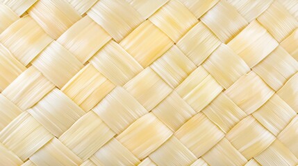 Woven Pandanus Mat Texture, Close-up, Background Blurred