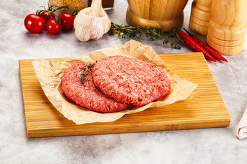Raw beef minced meat cutlet