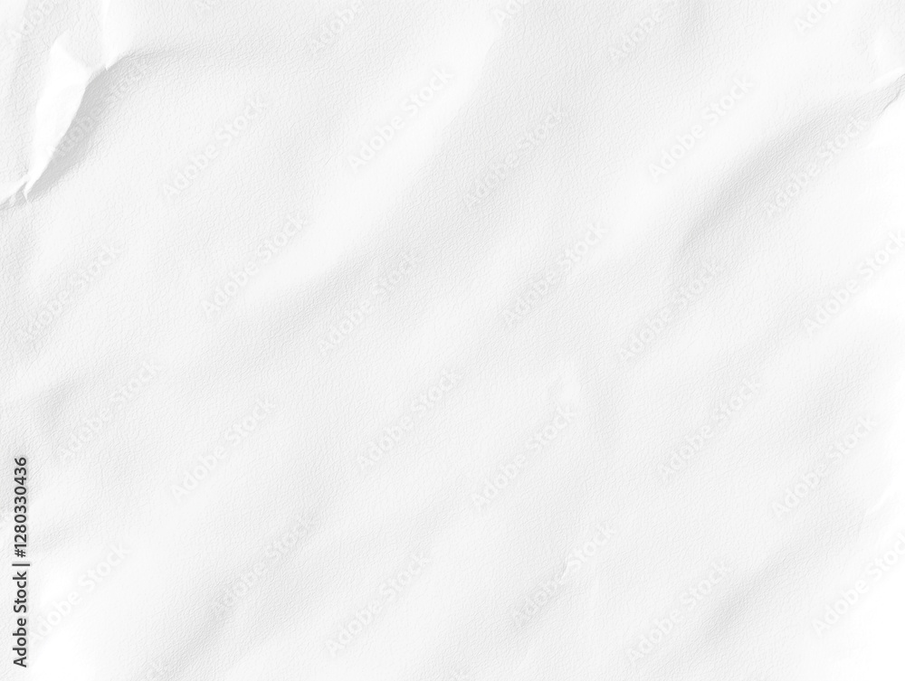 Poster crumpled white paper texture with subtle shadows and creases