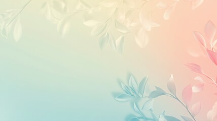 Pastel gradient background with floral elements creates a warm, inviting vibe