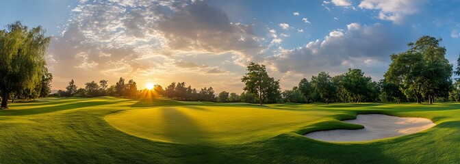 Golf Course at Sunset - Scenic Landscape in Antalya Belek