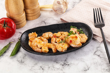 Stir fried prawn in sweet and sour sauce