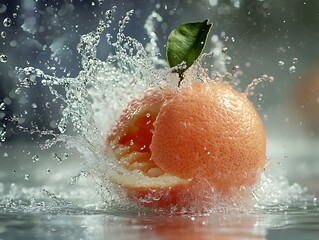 Grapefruit Splash; Fresh Fruit; Water; Studio; Food Photography