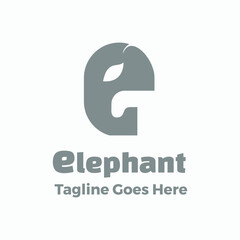 Elephant Simple Flat Logo