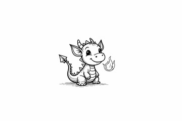 Baby Dragon Coloring Pages for Kids &ndash; Cute Fantasy Creatures Line Art