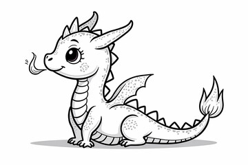 Baby Dragon Coloring Pages for Kids – Cute Fantasy Creatures Line Art