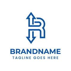 Letter R Exchange Arrow Logo, for finance, trade, logistics