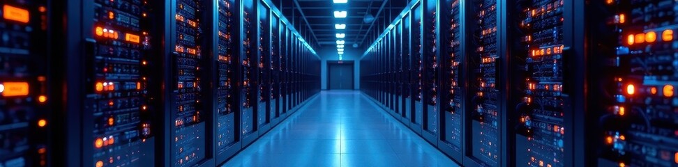 Densely packed server racks, countless cables , server room, web, rack