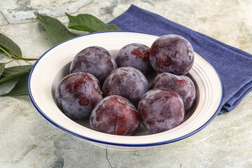 Ripe sweet tasty blue plum