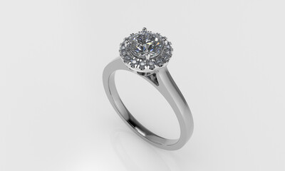 white gold ring with diamonds