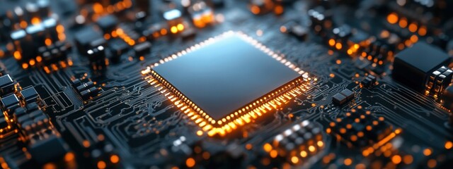 Obraz premium High Tech Microchip Production Advanced Technology Circuit Board
