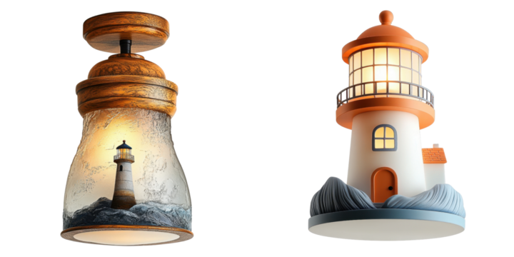 Beautiful lighthouse-inspired pendant light fixture design concept