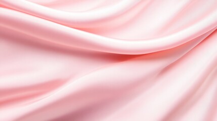 A smooth, pink satin fabric drapes elegantly, showcasing its soft texture and subtle sheen.